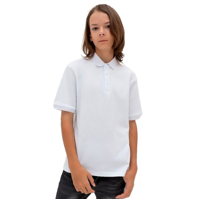 Рубашка поло школьная для мальчика Rettex RL2227-3ds белая 1